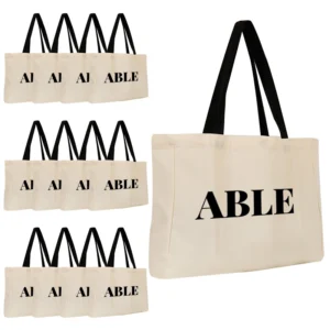 Thickened Eco-friendly Reusable Tote Bag Simple Design Letter Pattern Shoulder Canvas Customizable Logo High