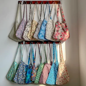 Floral Canvas Tote Bag for Women
