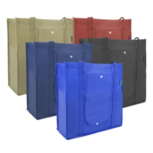 High Quality Foldable Non-woven Tote Bag Eco-friendly Recyclable Logo Shoulder Strap for Supermarket Shopping Promotions