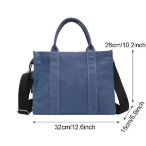 Style Canvas Women Shoulder Bag Cotton Tote with Zipper Blank Bags Duty Shopping