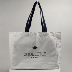Black Handle Canvas Bag Print Promotional 100% Cotton Tote