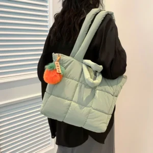 Quilted Puffy Tote Bag