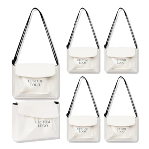 Sustainable Stylish 100% Cotton Foldable Tote Bag with Zipper Closure Reusable Shopping for Daily Use