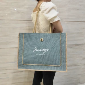 Eco-friendly Logo Jute Bag Tote Burlap Travel Gift Handle Shopping