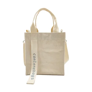 Logo Cotton Shoulder Tote Bag