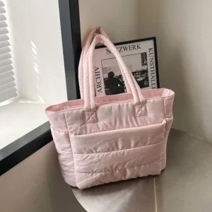 Lightweight Quilted Puffer Tote Bag