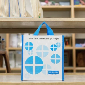 Logo Reusable Eco-friendly Laminated Pp Woven Shopping Bag Customized Shoulder Strap for Supermarket Grocery Use