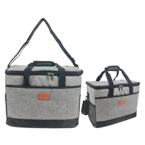 Logo Personalized Business Style Outside Picnic Lunch Cooler Melange Polyester Tote Insulated Bag