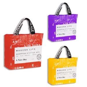 Durable Stylish Spacious Tote Bag Strong Handles Pp Material Shopping for Grocery Purchases Market Essentials