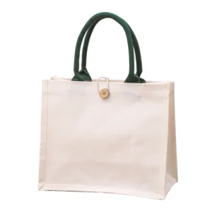 Customized White Blank 12oz Canvas Grocery Shopping Bag Three Dimensional Plain Laminated Tote