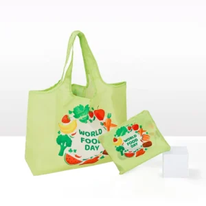 Eco-friendly Reusable Polyester Foldable Shopping Bag Logo Portable Packaging Shopper for Grocery