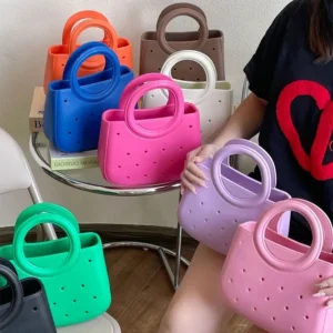 Travel Beach Bag Women Fashion Ladies Eva Waterproof Tote Shoulder Rubber Silicone Foam Handbags