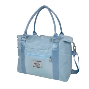 Lightweight and Waterproof Foldable Weekender Gym Duffel Bag Sports Polyester Travel Luggage with Letter Pattern