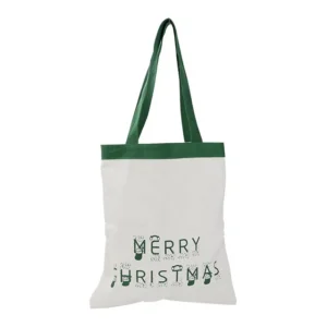 Logo Printed Merry Christmas Organizer Gift Packing Durable Canvas Tote Bag for Shopping