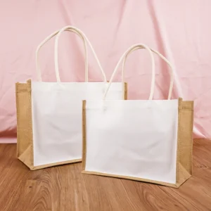Chic Durable Fashion Jute Tote Bag-customizable Eco-friendly Gift for Weekend Outings Shopping