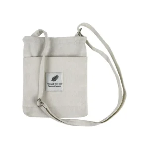 Fashion Single Shoulder Canvas Crossbody Messenger Bag Zipper Closure High Quality Easy Carry Unisex Small Mobile Phone Storage
