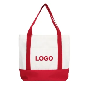 Logo Eco-friendly Reusable Cotton Canvas Tote Bag Promotional Blank White with Pocket Shopping