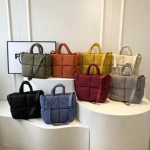 Quilted Puffy Tote Bag