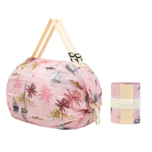 Extra Large Cylinder Foldable Beach Bag Folding Tote Shopping Easy to Fold Grocery for Travel