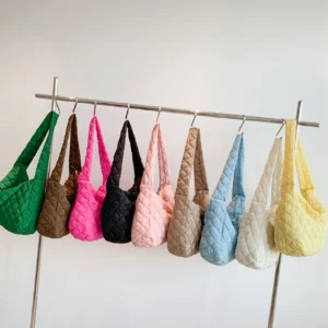 Arrival Soft Puffy Tote Quilted Canvas Crossbody Bags Fashion Large Capacity Solid Ladies Shoulder