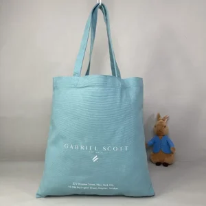 Shoulder Tote Bag Cotton Pouch Drawstring Fabric Canvas Printed Organic Shopping Zipper
