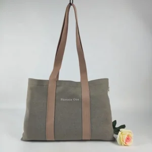 Customizable Canvas Tote with Letter Print