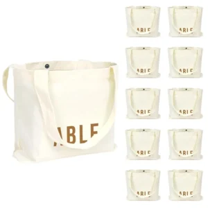 Branding Fashion Long Handle Cotton Foldable Shopping Bag with Reusable Design for Store and Outdoor Use