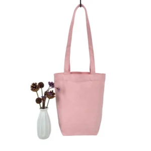 Cotton Canvas City Tote Bag with Long Handles Promotional Logo Printed Organic Calico