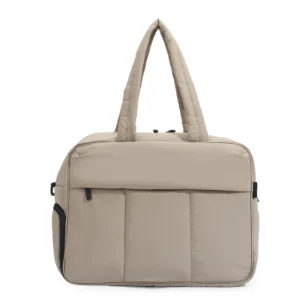 Travel Duffel Bag Quilted Nylon Weekender Overnight Puffer Tote with Shoe Compartment Carry On Bags for Women