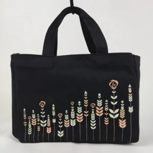 Cotton Tote Reusable Produce Bag with Zipper Canvas Shopping Personalized Jute