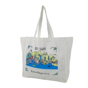 Customized Recyclable Cotton Canvas Tote Shopping Bags Plain with Print Logo