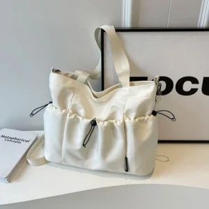 Youmeli Yoga High Quality Logo Duffel Nylon Side Cinch Shopper Bag Travel Sports Walker Drawstring Tote