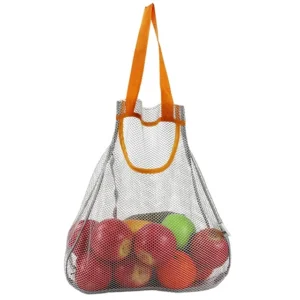 Reusable Foldable Mesh Kitchen Storage Net Tote Wall Hanging Fruit Bag with Logo