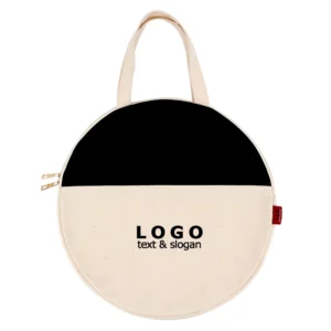 Shop Name Round Canvas Cotton Tote Bag Shopping Zipper Professional Pattern Printing Presents Gift Bags