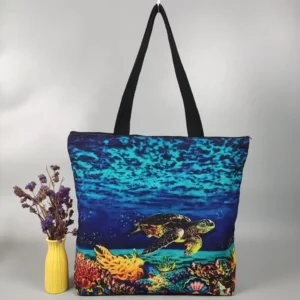Plain Sublimation Canvas Tote Bag Bulk Blank Luxury Zippered Cotton Bags with Printed Logo