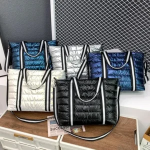 Quilted Puffy Bubble Tote Bag