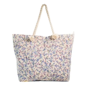 Fashion All Over Printed Cotton Shopping Bag Eco-friendly Canvas Beach Large Capacity Tote