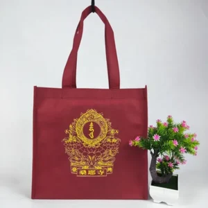 Burgundy Non Woven Tote Bags for Party Laminated Bag Non-woven Fold Shopping