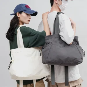 Yoga High Quality Logo Duffel Nylon 18l Side Cinch Shopper Bag Travel Sports Drawstring Tote