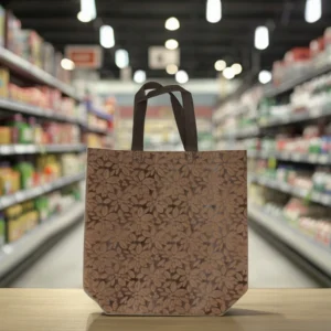 Eco-friendly Rpet Non Woven Fabric Tote Bag Customized Logo Supermarket Grocery Gift Carrier Reusable Shopping