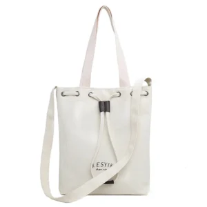 Arrival Cotton Canvas Tote Bag with Shoulder Strap Customizable String Shopping for Lady