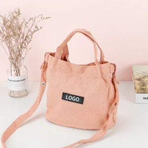 Small for Pink Cotton Fabric Canvas Tote Bag with Inside Pocket Printable Shoulder Shopping