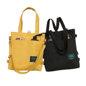 Canvas Tote Bag with Multiple Pockets