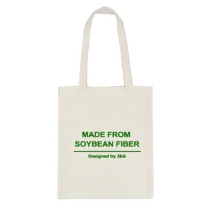 Eco Soybean Fiber Canvas Fabric Tote Shopping Gift Bag Recyclable Biodegradable Natural Soy Carry Bags with Logo