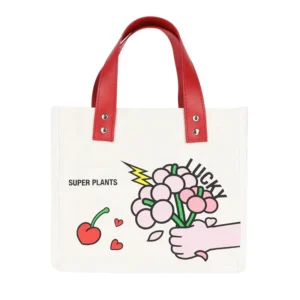 Canvas Tote Bag with Leather Handle