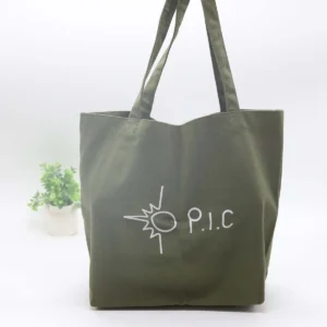 Logo Printed Large Canvas Cotton Tote Bag for Shopping Organic Cloth