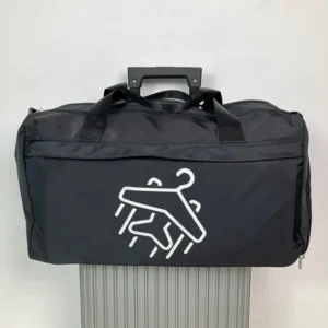 Nylon Waterproof Men Women Duffel Bag with Shoe Compartment Black Polyester Travel Gym Customized Logo
