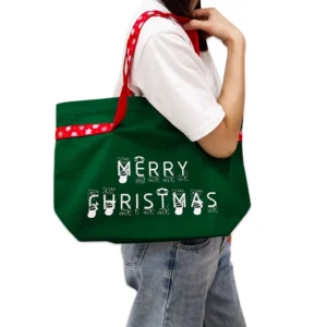 Hand Made Christmas Design Multi-function Shopping Plain Cloth Cotton Canvas Bags with Logo