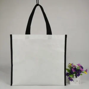 Laminated Burlap Jute Fabric Bag White Blank with Logo Colourful Reusable Tote