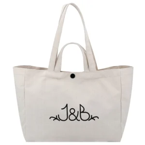 Natural Calico Cotton Gorcery Bag with Long and Short Handles Large Tote Gift Canvas Shopping